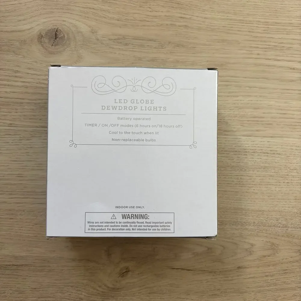 Wondershop NIB LED Globe Dewdrop Lights Warm White 9ft 7in